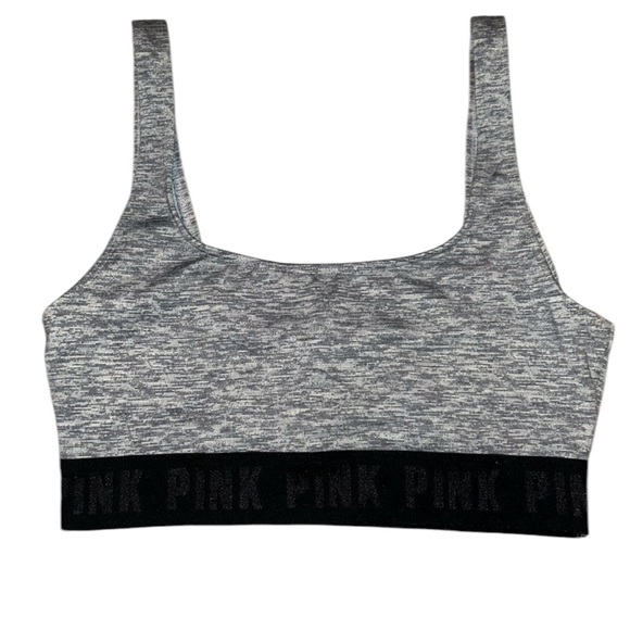 EUC Victoria’s Secret PINK Ultimate Scoop Sports Bra Rainy Day Heather - Size XS - Picture 3 of 4